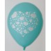 Azure Hearts Printed Balloons